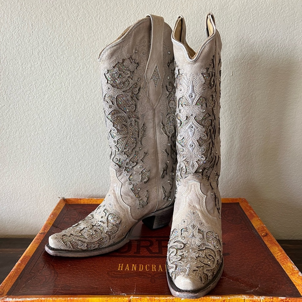 Women’s Corral glitter Inlay & crystal boot